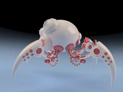 Alien scout ANIMATED - arachnid robot 3D model