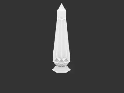 Fantasy Crystal Obelisk for 3D print Low-poly 3D model