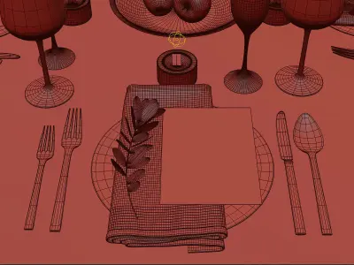 Table setting 16 3D model
