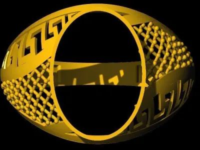 oval stone men ring 3dm file 3D print model