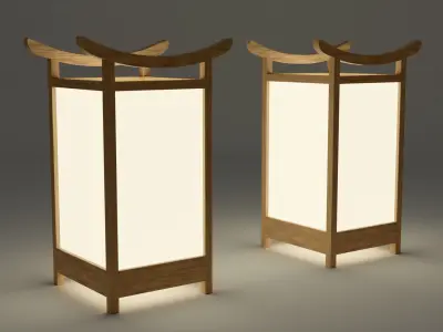 Light Lamp Traditional Asian Style 3D Model Low-poly 3D model