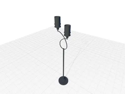 Archbald Headed Metal Floor Lamp 3D model