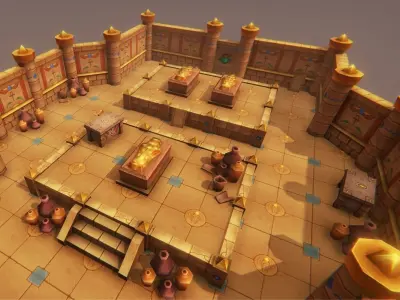 Medieval Tomb - Egypt Low-poly 3D model