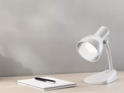 Kandem Bedside Lamp White - PBR metal desk lamp 3D model