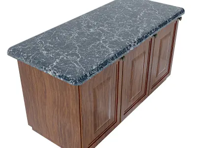 kitchen cassik island table vol3 3D model