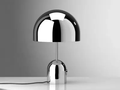 Bell table lamp with chrome dome 3D model