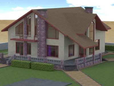 Country House Model in multiple formats 3D model