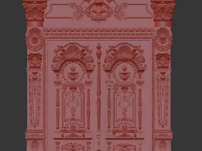 Wooden Door classic 3D model