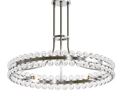 Untitled chandelier with glass beads and chrome finish 3D model
