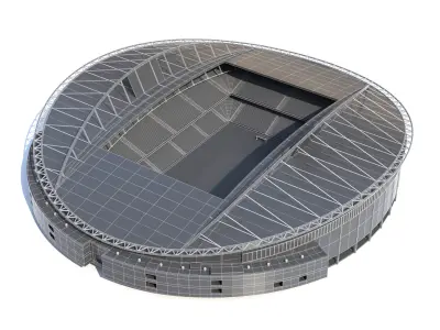 Red Bull Arena Leipzig Euro 2024 Low-poly 3D model