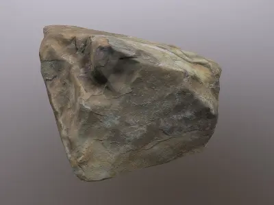 French Coastline Cliff Rock Low-poly 3D model