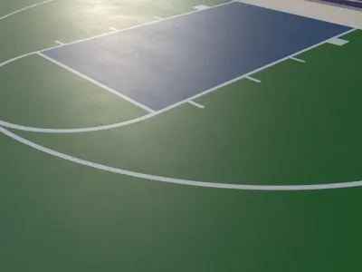 PBR Mini Basketball Court Floor Low-poly 3D model