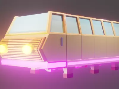 Free low poly flying future bus  Free low-poly 3D model