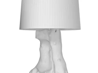 Rustic Nightstand Table lamp light driftwood  Scandinavian style 3D model