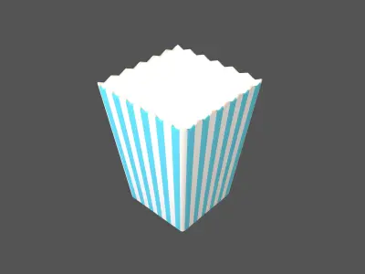 Popcorn Cup v1 004 Low-poly 3D model