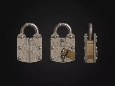 Padlock PBR Low-poly 3D model Low-poly 3D model