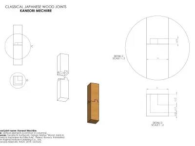 Kaneori Mechiire - Classical Japanese Wood Joint  Free 3D model