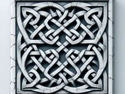 Celtic Knot Stone Tile Low-poly 3D model