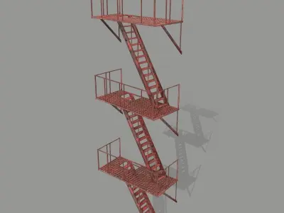 Fire Escape Low-poly 3D model