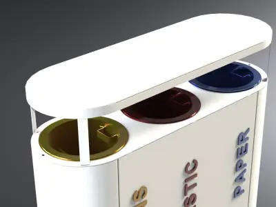 Waste separation container 3D model