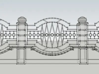 fence architectural Low-poly 3D model