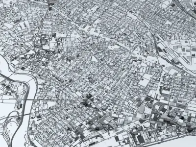 Harvard University and MIT Buildings and Road Network 3D model