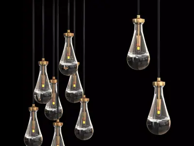 RAIN ROUND CHANDELIER 18 3D model