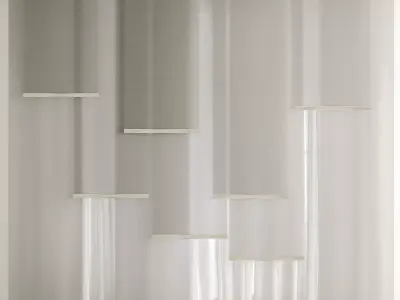 Silk and Panel curtain Low-poly 3D model