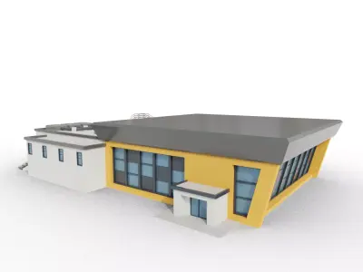 Low Poly Mall building Low-poly 3D model