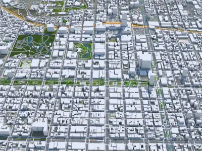 Sapporo Downtown Hokkaido Japan Low-poly 3D model