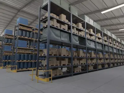 Warehouse Low-poly 3D model