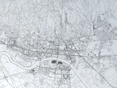 Zagreb Road Network and Streets 3D model