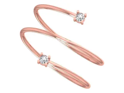 Solitaire Women Light Weight Band Ring 3D print model