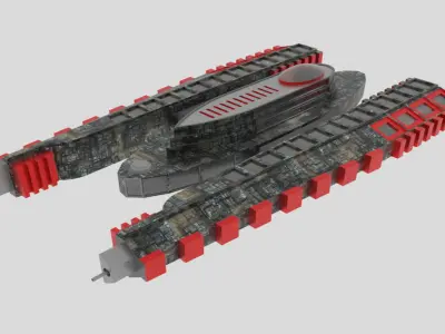 Es-1000 Spaceship  Low-poly 3D model