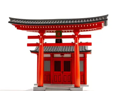 Traditional Red Torii model pack Low-poly 3D model