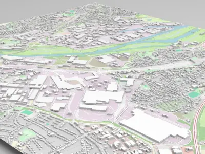 Cityscape Mulheim an der Ruhr Germany 3D model