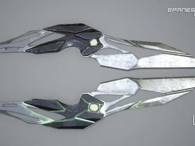 sci-fi knife Low-poly 3D model