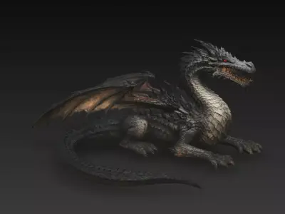 Dragon de fantasia criatura magico 3D print model