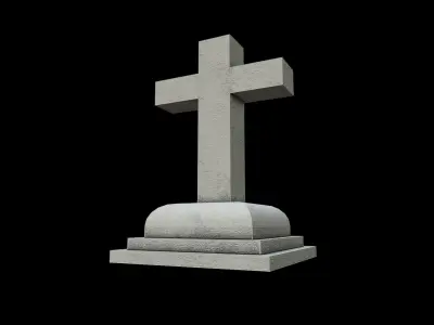 MEMORIAL CEMETERY CROSS Free low-poly 3D model