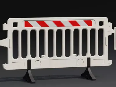 Plastic Barricade PBR Game-Ready Low-poly 3D model