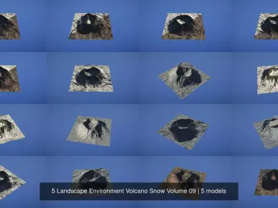 5 Landscape Environment Volcano Snow Volume 09 3D Model Pack