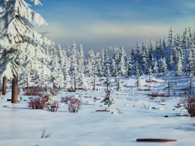 Winter Forest Environment 3D model