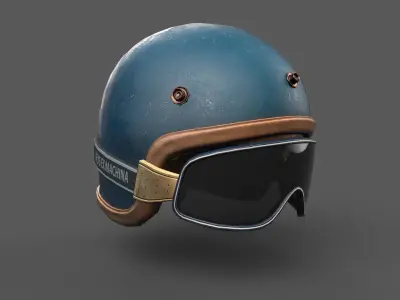 Helmet scifi bike  Low-poly 3D model