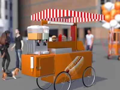 Snack and Juice Cart 3D model