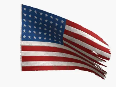 US Flag 48 Stars 1912-1959 Low-poly 3D model