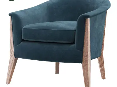 Nomad Chair in Plush Azure Low-poly 3D model