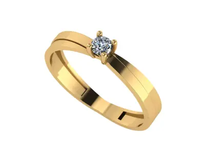 wedding engagement women ring 3dm 3D print model 5