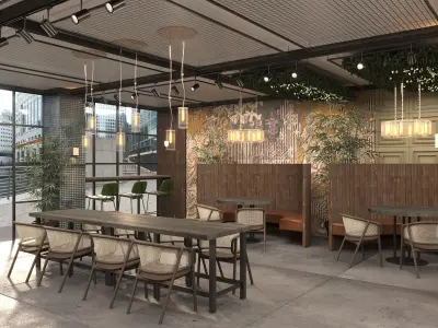 RUSTIC VINTAGE CAFE 3D model
