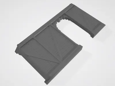 Wooden Wall Door Left 3D print model