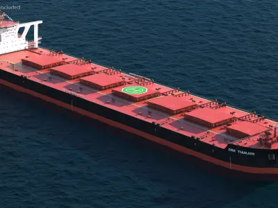  Ore Carrier Ship Loaded 